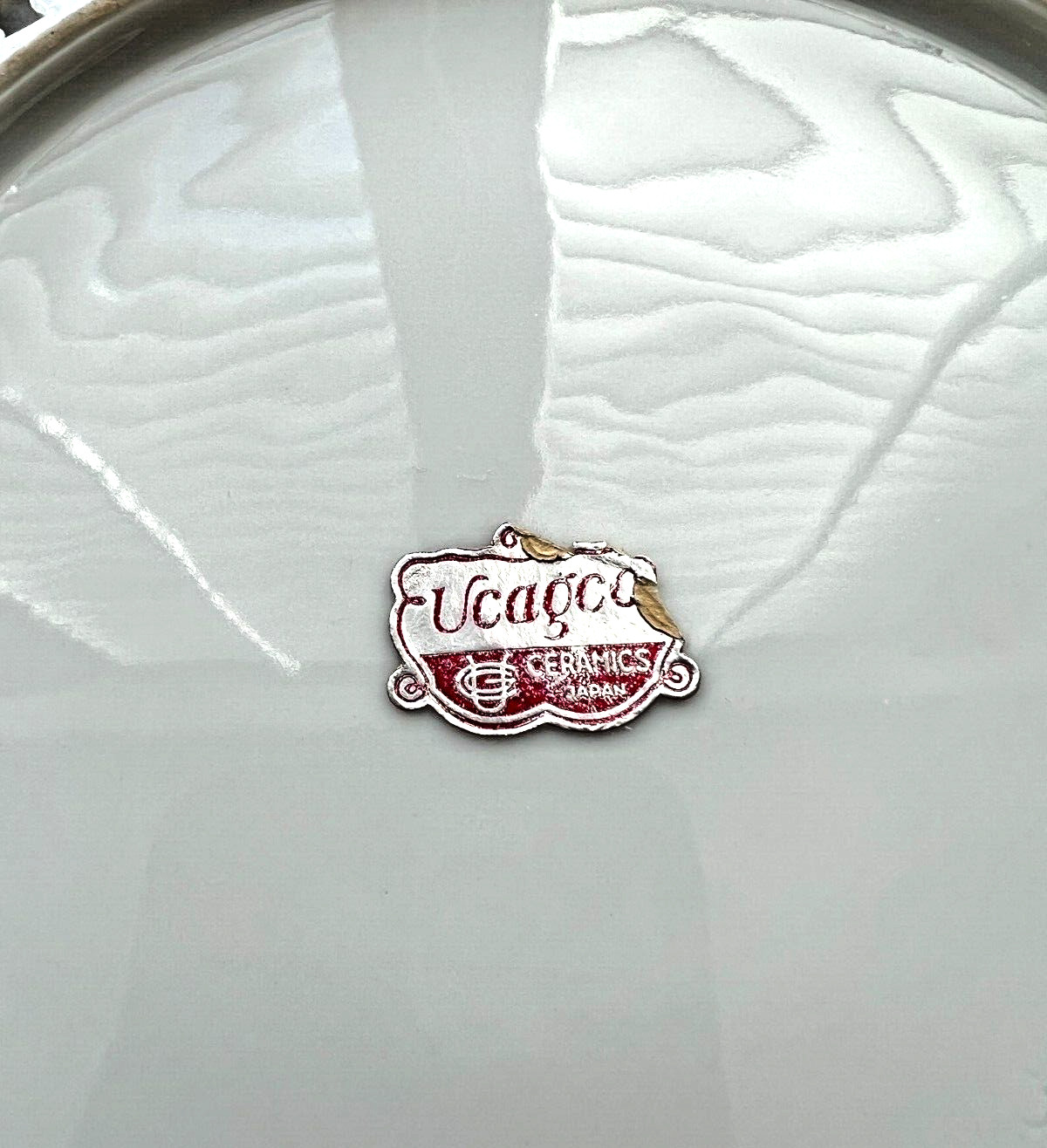 Vintage Ucagco Hand Painted Japanese Porcelain Plate - Lattice Edge - Image 3