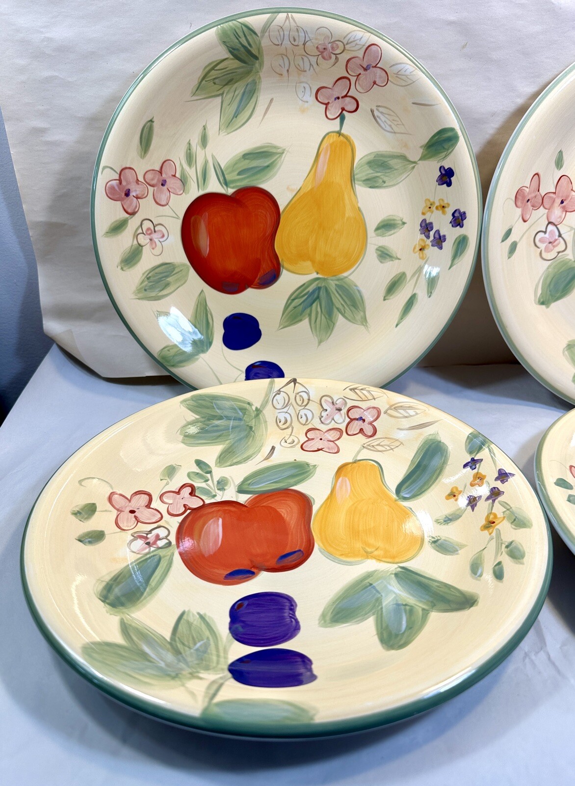 Set of Four (4) Gibson Everyday Fruit Grove Dinner Plates - NWOT, Unboxed - Image 2