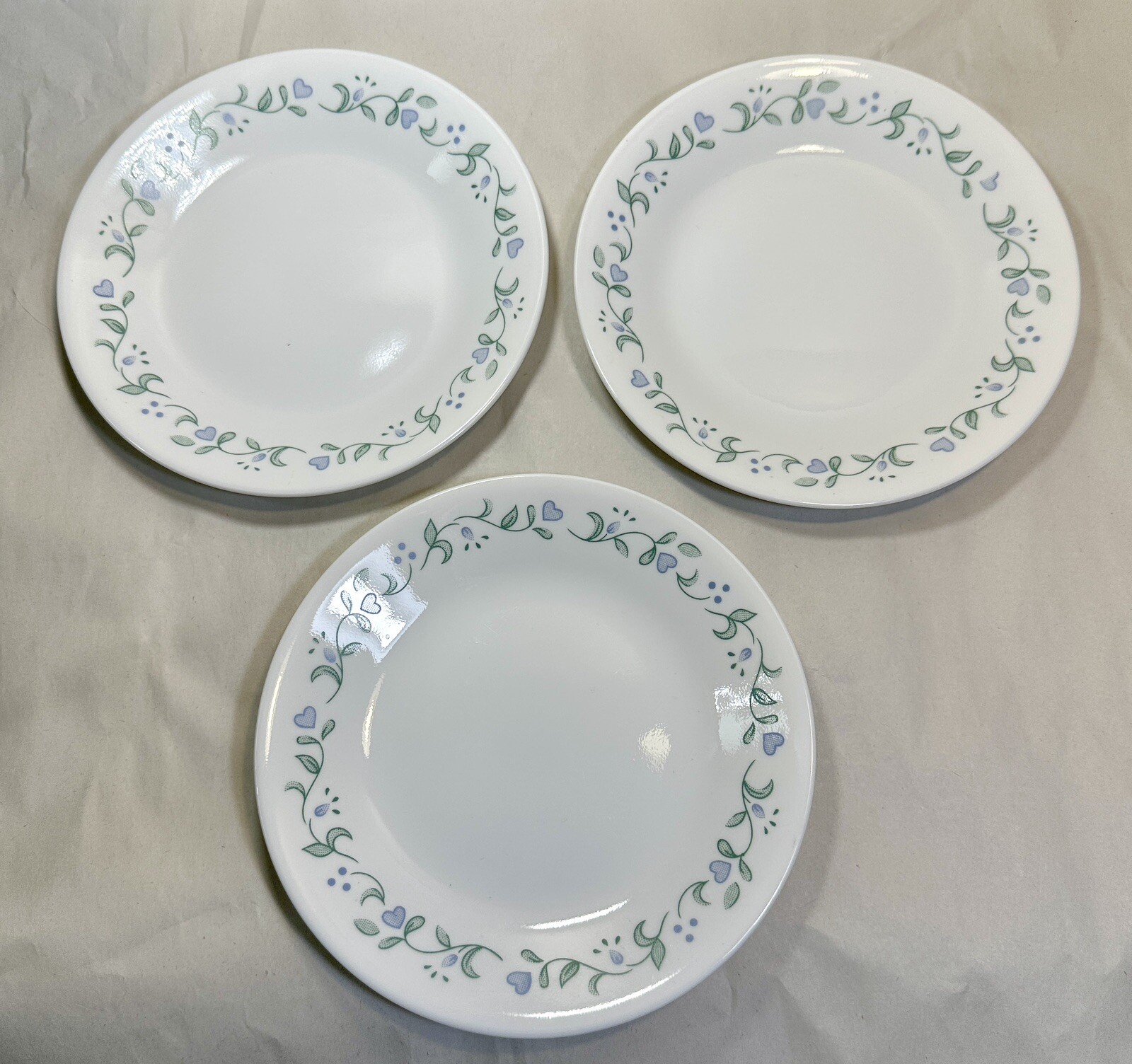 Set Of 3 Corelle Country Cottage 6 3/4" Bread & Butter / Dessert Plates - NEW