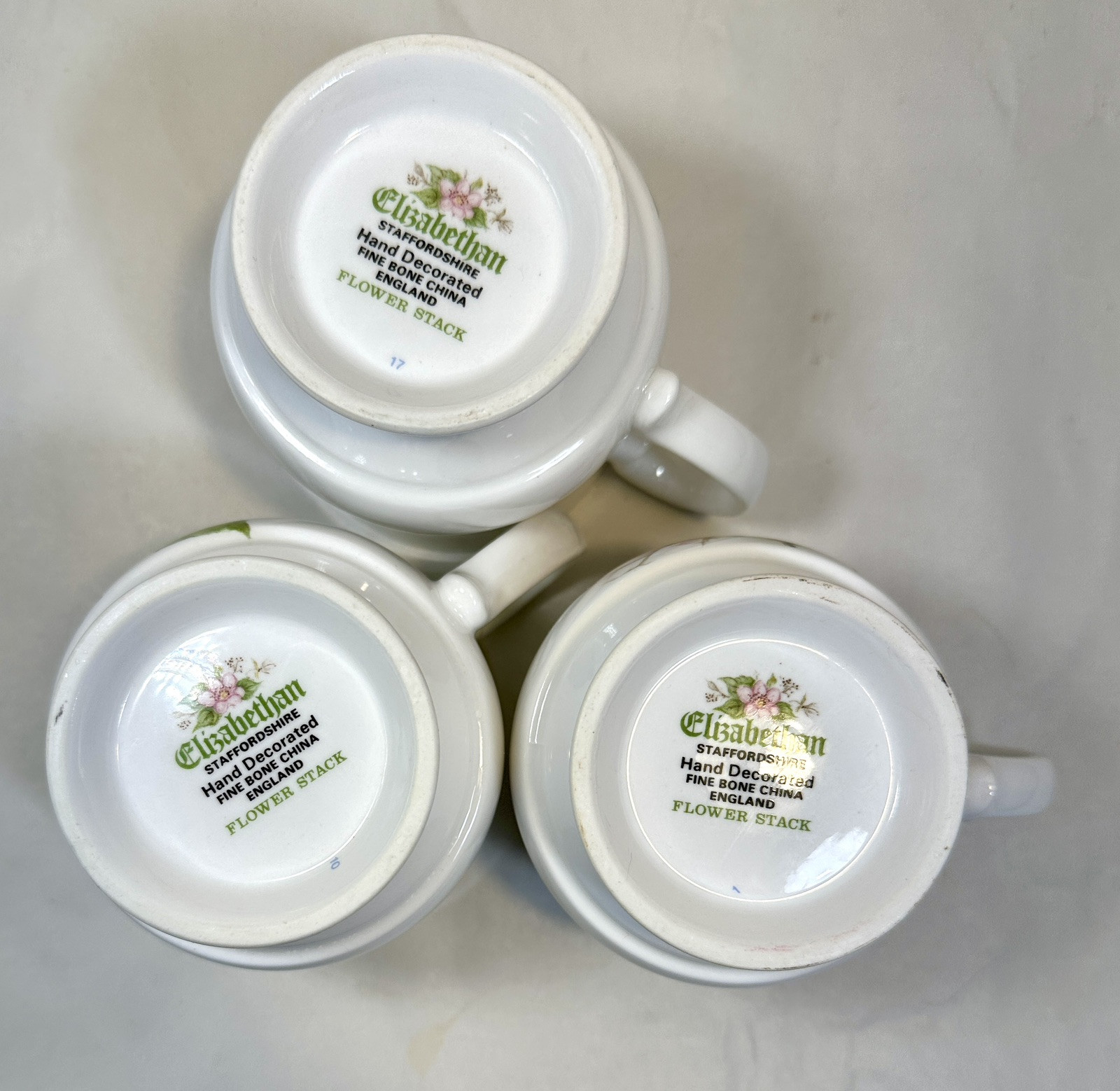 Set of 3 Elizabethan Staffordshire Fine Bone China Flower Stack Coffee Mugs - UK - Image 7