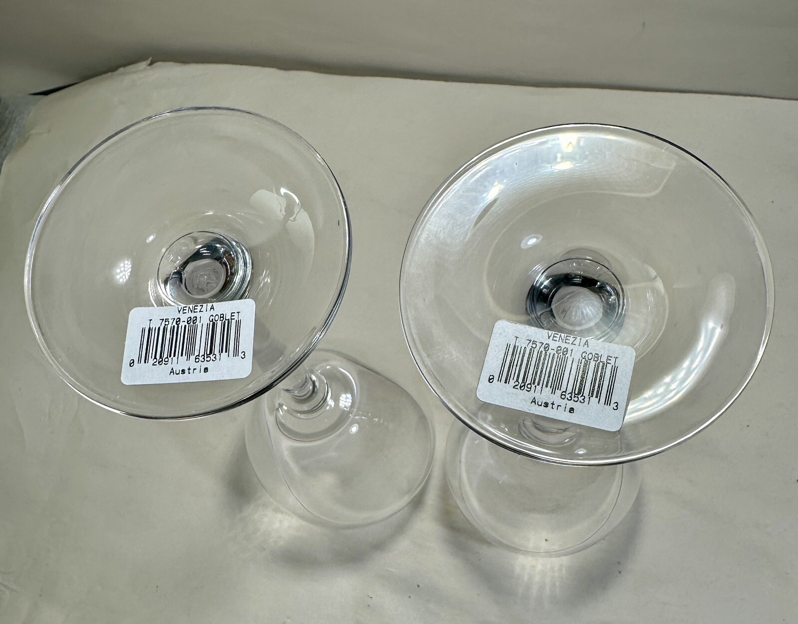 Two (2) Mikasa Venezia Crystal Water Goblets - 9 1/8" - Sticker on Base - Unused - Image 1
