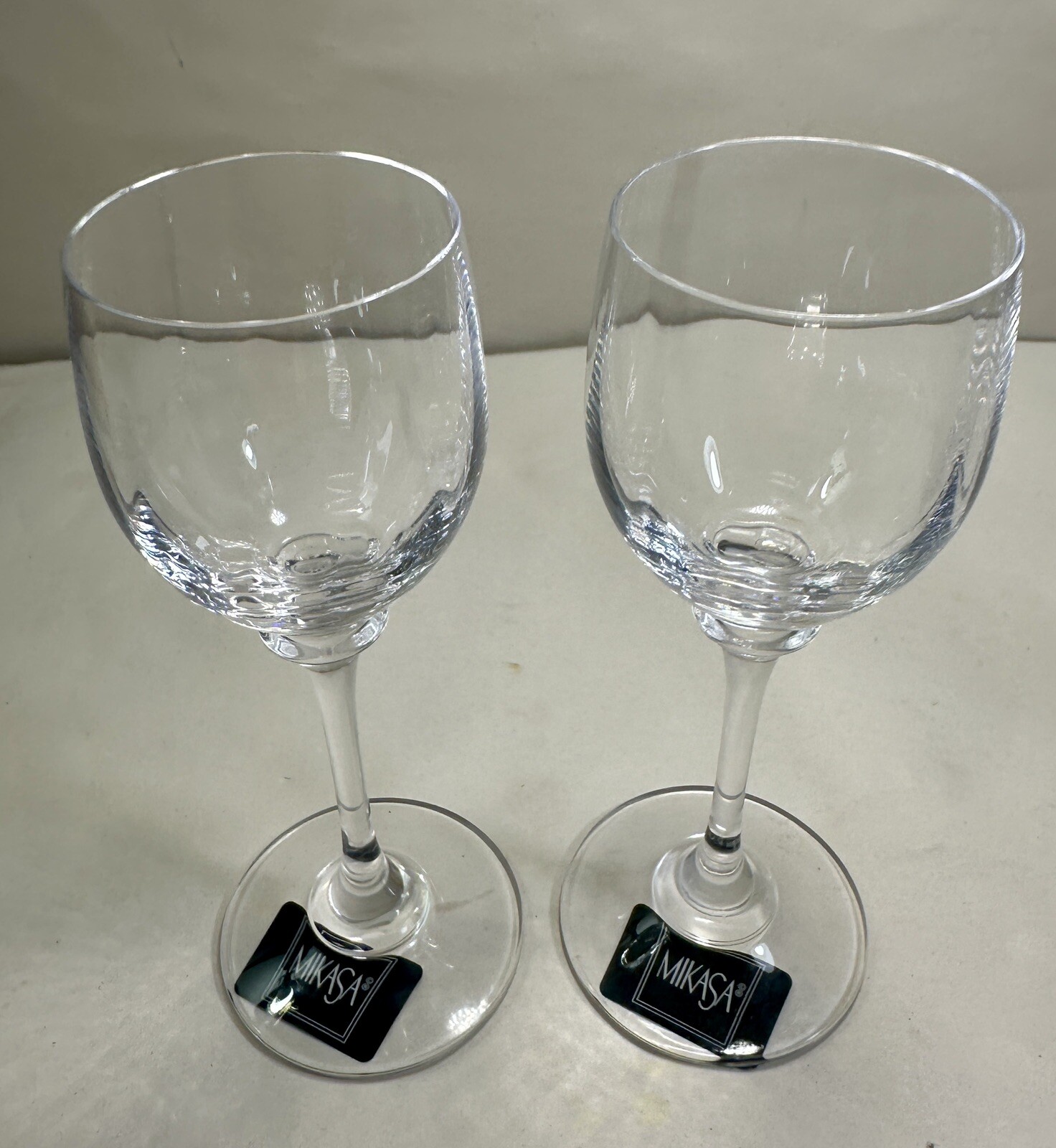 Two Mikasa Crystal Stephanie Cordial Glasses - Austria - 6” - Stickers on Base - Image 3