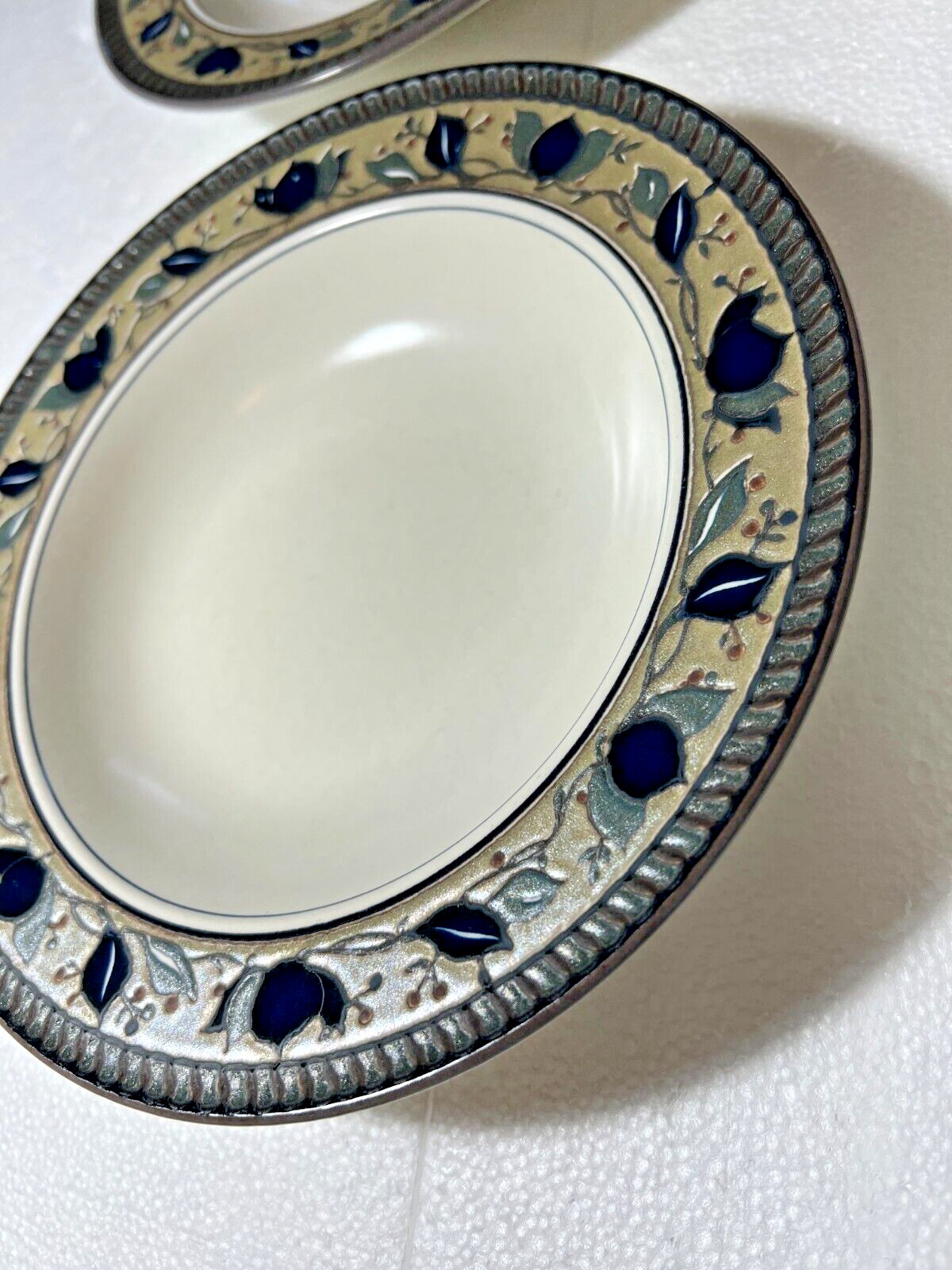 Four (4) Mikasa Intaglio CAC01 Arabella Rim Soup Bowls 9.25" - Japan - Image 1