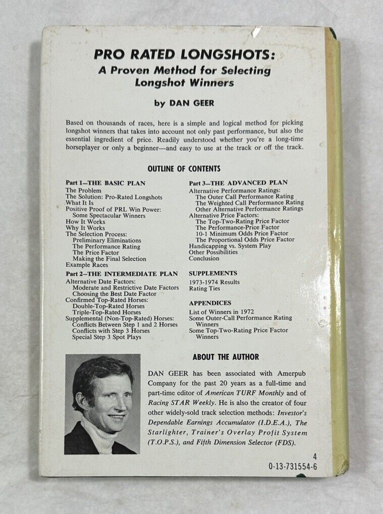 Dan Geer - Pro Rated Longshots - 1975 1st Ed. - Horse Race Betting - Vintage - Image 12