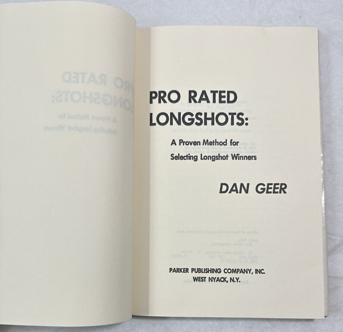 Dan Geer - Pro Rated Longshots - 1975 1st Ed. - Horse Race Betting - Vintage - Image 2