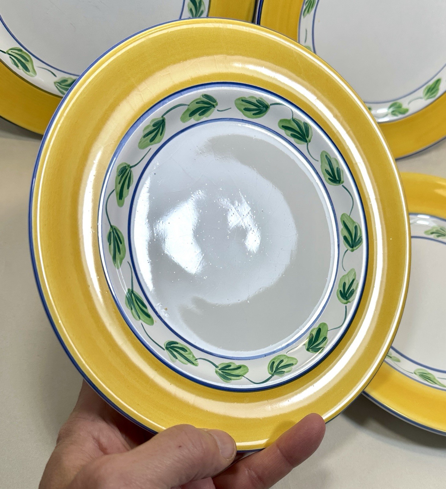 Set Of 4 Herend Village Pottery Salad Plates — Elizabeth Barrett Roache - Image 3