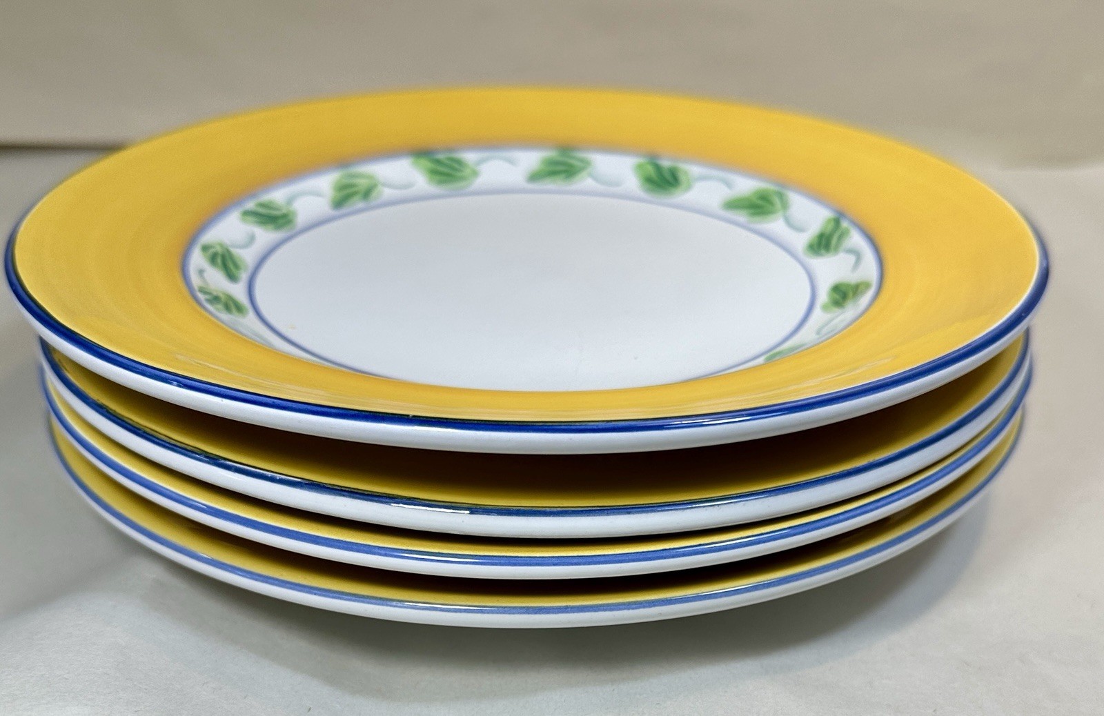 Set Of 4 Herend Village Pottery Salad Plates — Elizabeth Barrett Roache - Image 4