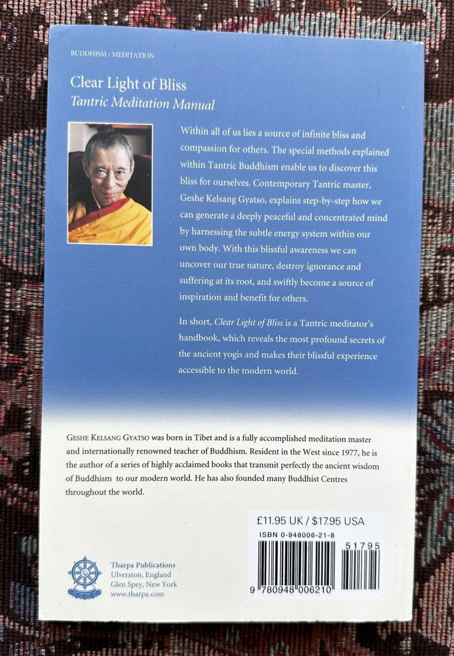 Clear Light of Bliss: Tantric Meditation Manual - Geshe Kelsan Gyatso - Pristine - Image 1