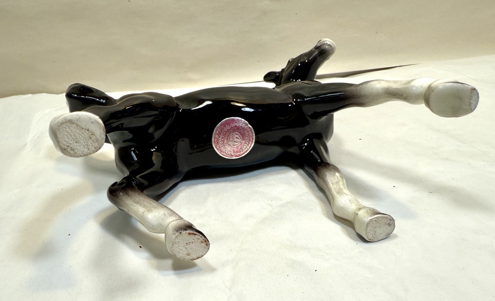 Registered Coronet Porcelain Pony / Horse - Black  w/ White Blaze - Immaculate - Image 3