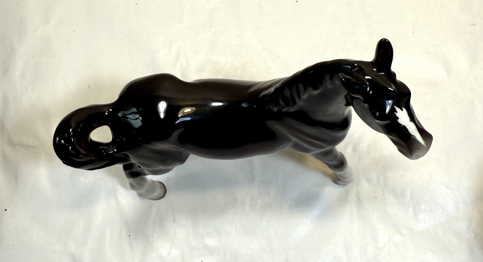 Registered Coronet Porcelain Pony / Horse - Black  w/ White Blaze - Immaculate - Image 8