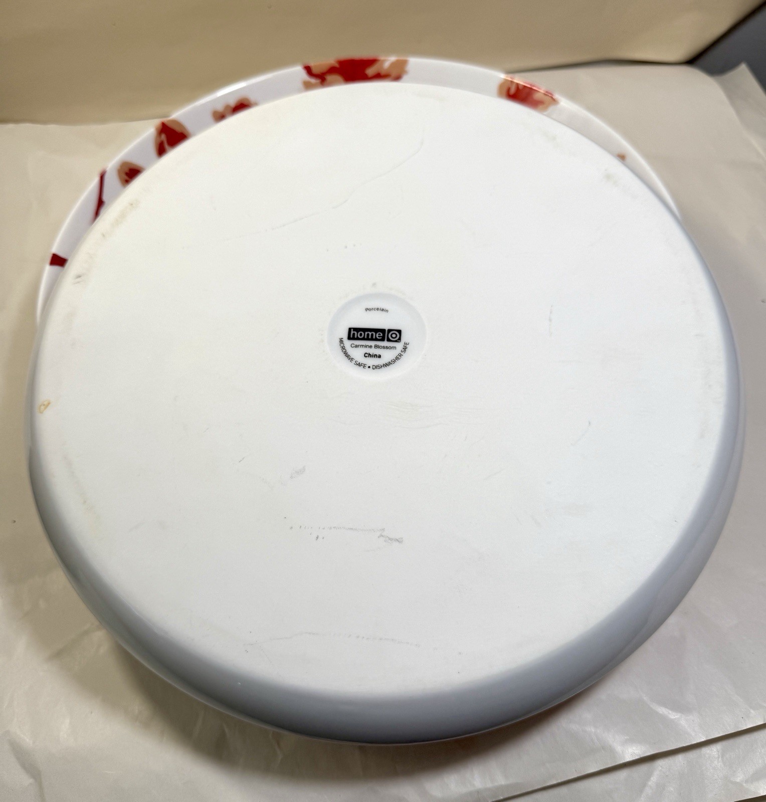 One Home Carmine Blossom Dinner Plate - 10-1/2" - Lightly Used, EUC - Image 4