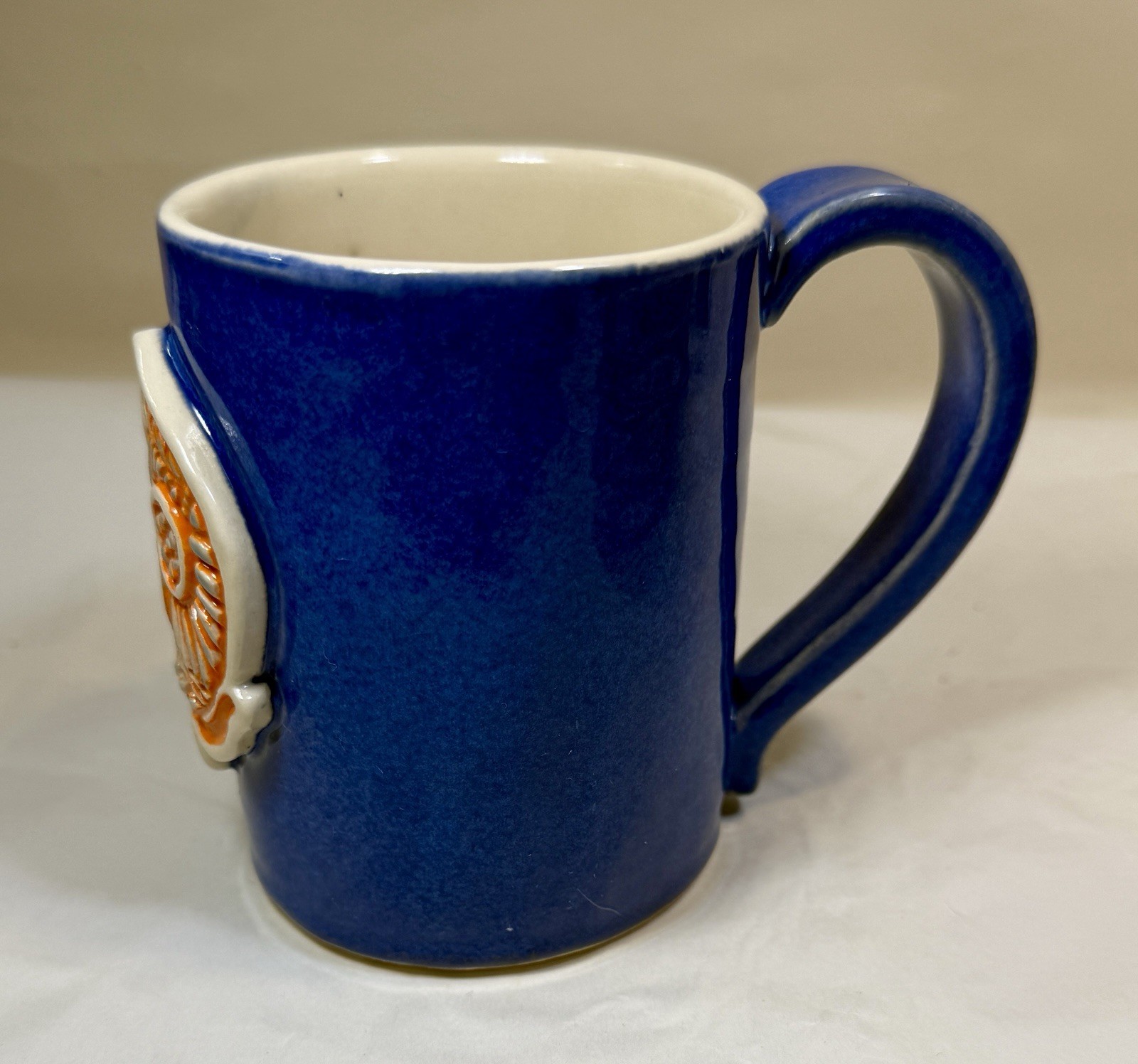 Hand Crafted Pottery Mug With Fish Decoration - Unused, Flawless - Image 1