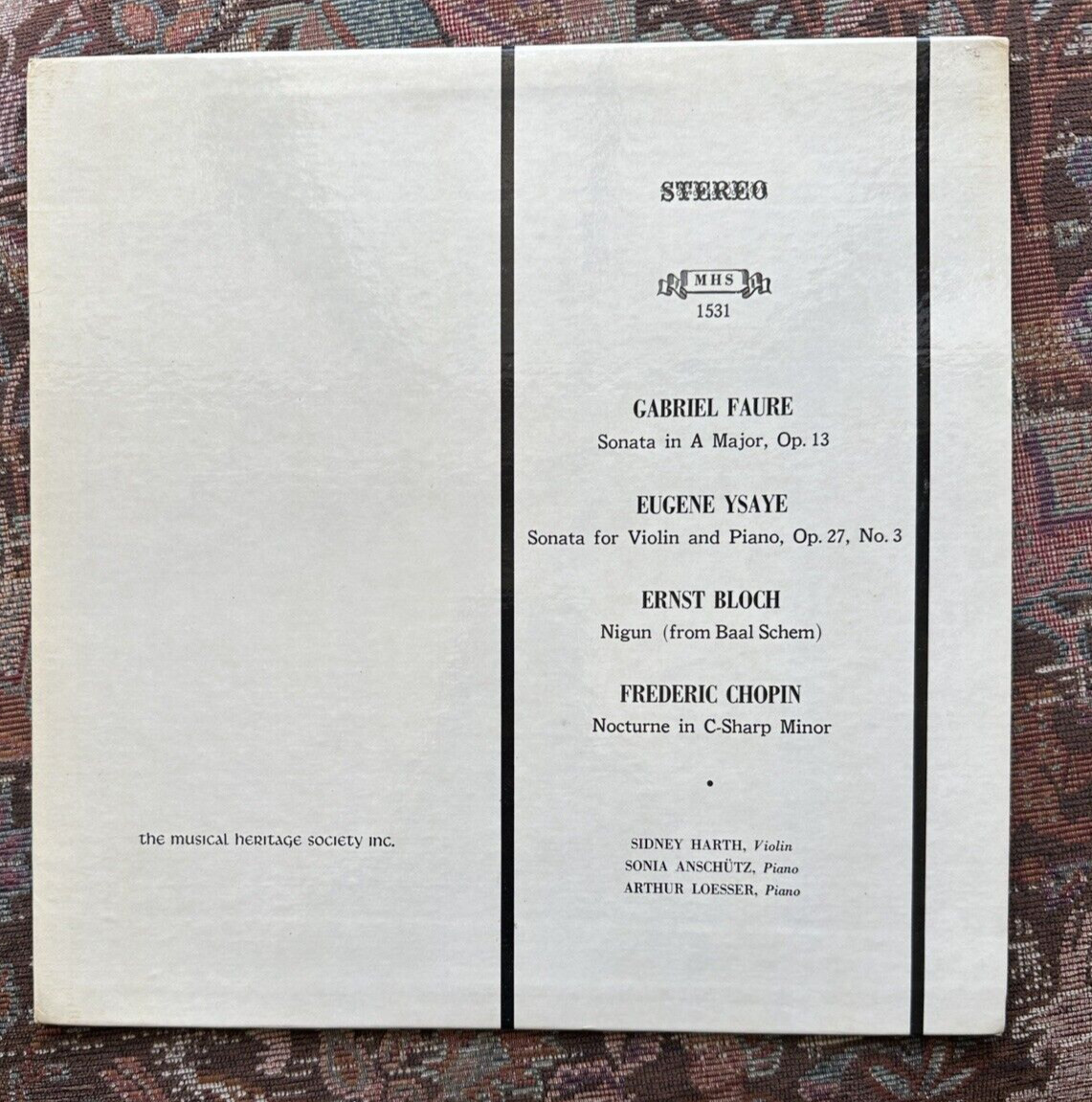 Sidney Harth – Sidney Harth Recital - MHS 1531 - Image 1