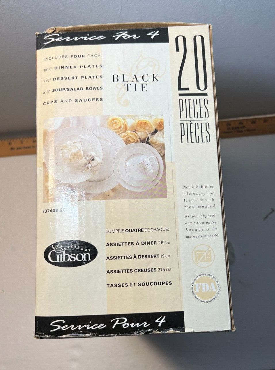 Gibson Black Tie Fine China Service for Four -- New in Box - Image 15