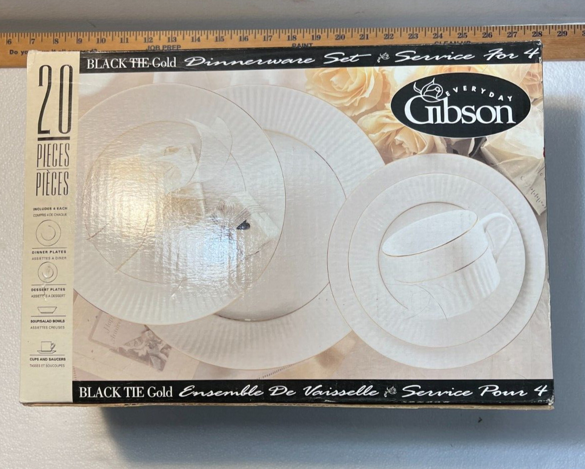 Gibson Black Tie Fine China Service for Four -- New in Box - Image 17