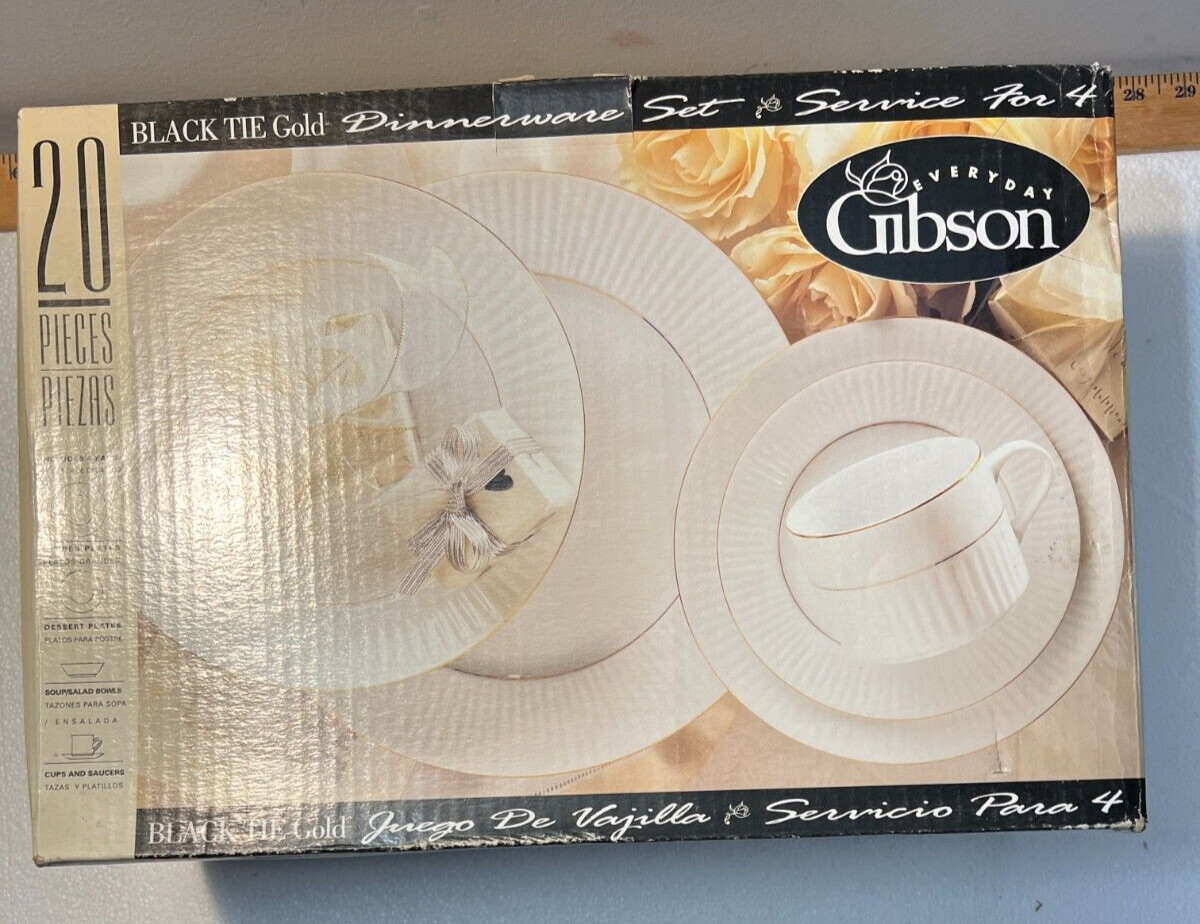 Gibson Black Tie Fine China Service for Four -- New in Box - Image 18