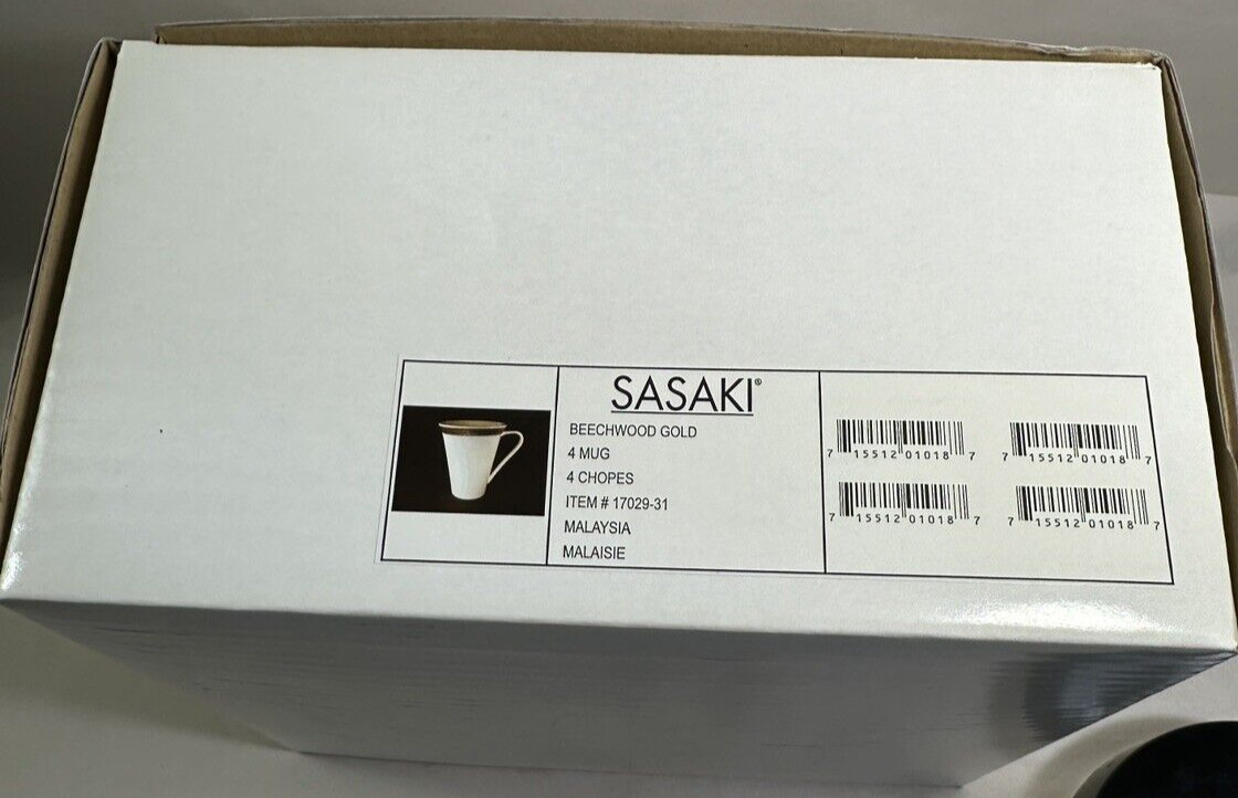 Set of Four Sasaki Beechwood Gold 5" Mugs - New in Box - 17029-31 - Image 6