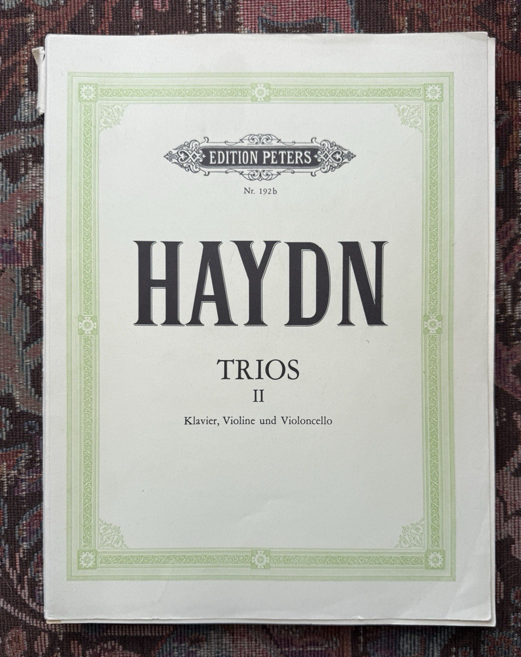 Haydn Trios Volume II No. 192b - Edition Peters - Piano and Violin Parts