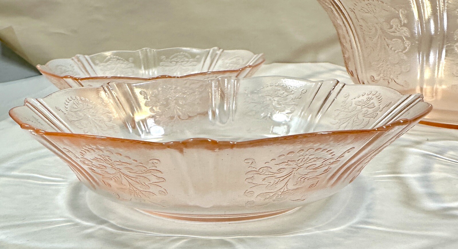 American Sweetheart Pink Depression Glass Berry Bowl Set 6 Pieces - Image 12