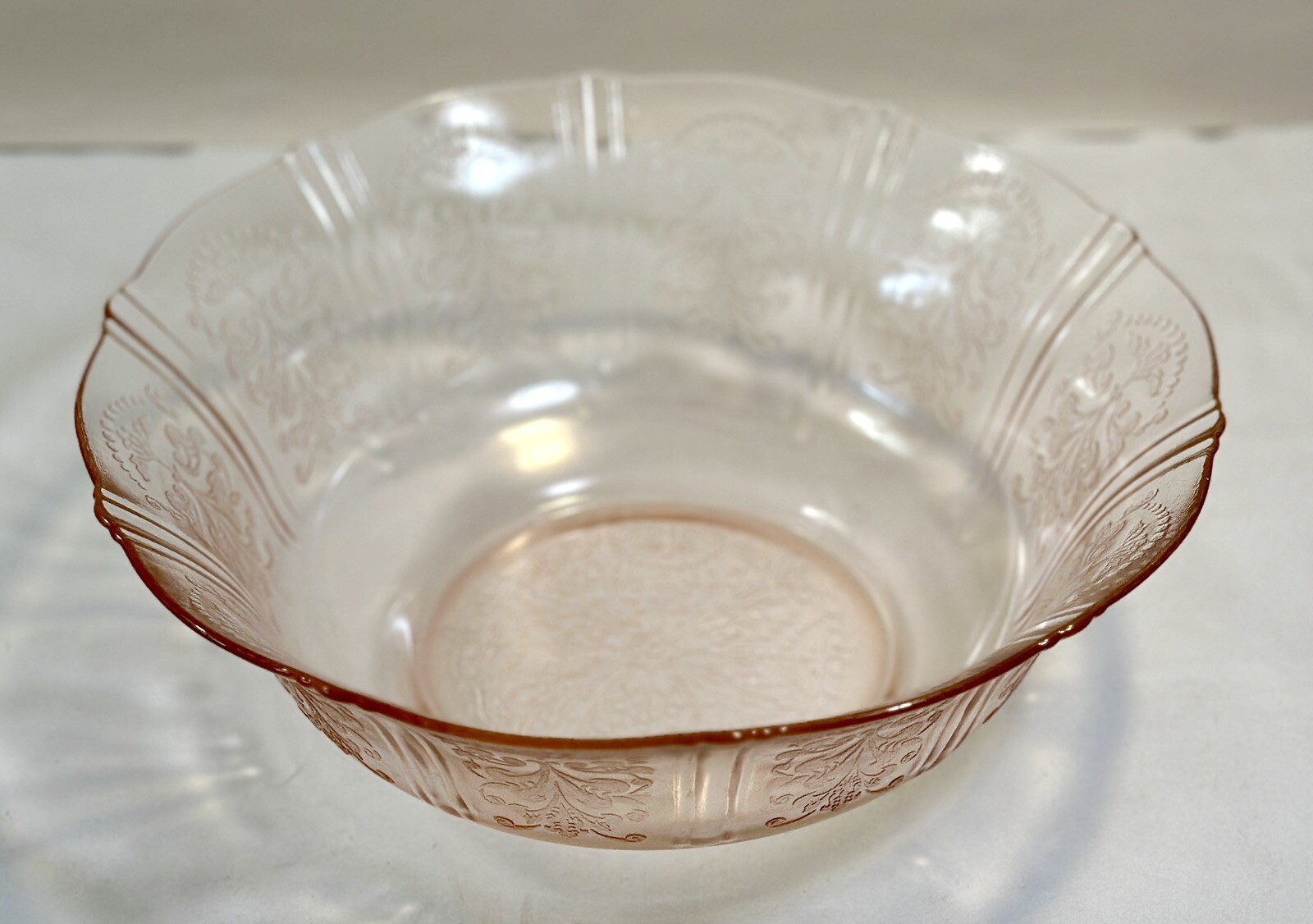 American Sweetheart Pink Depression Glass Berry Bowl Set 6 Pieces - Image 3