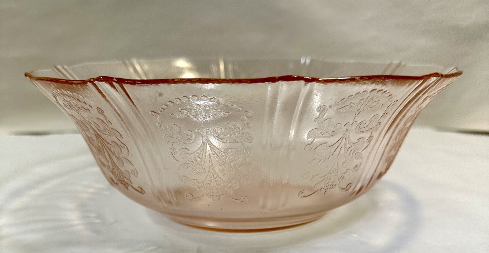 American Sweetheart Pink Depression Glass Berry Bowl Set 6 Pieces - Image 4