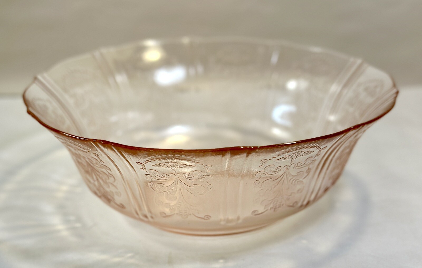 American Sweetheart Pink Depression Glass Berry Bowl Set 6 Pieces - Image 5
