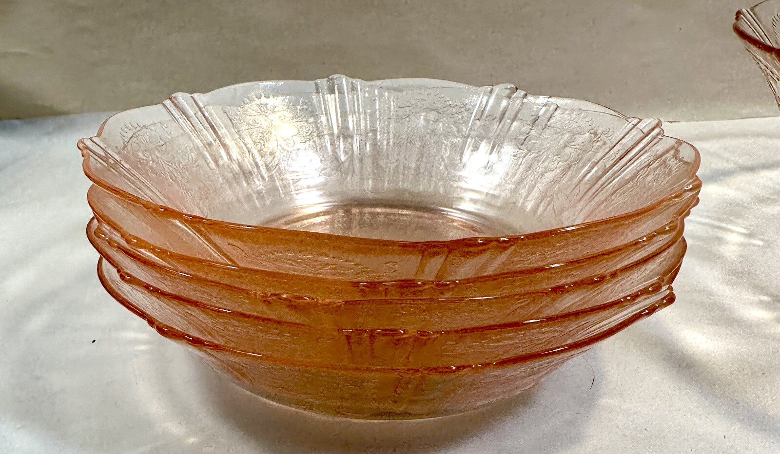 American Sweetheart Pink Depression Glass Berry Bowl Set 6 Pieces - Image 10