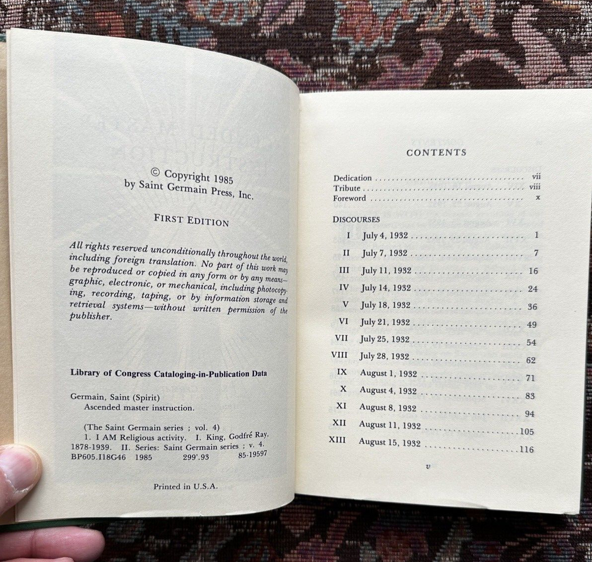 Ascended Master Instruction Saint Germain Press Volume 4 HC 1985 First Edition - Image 3