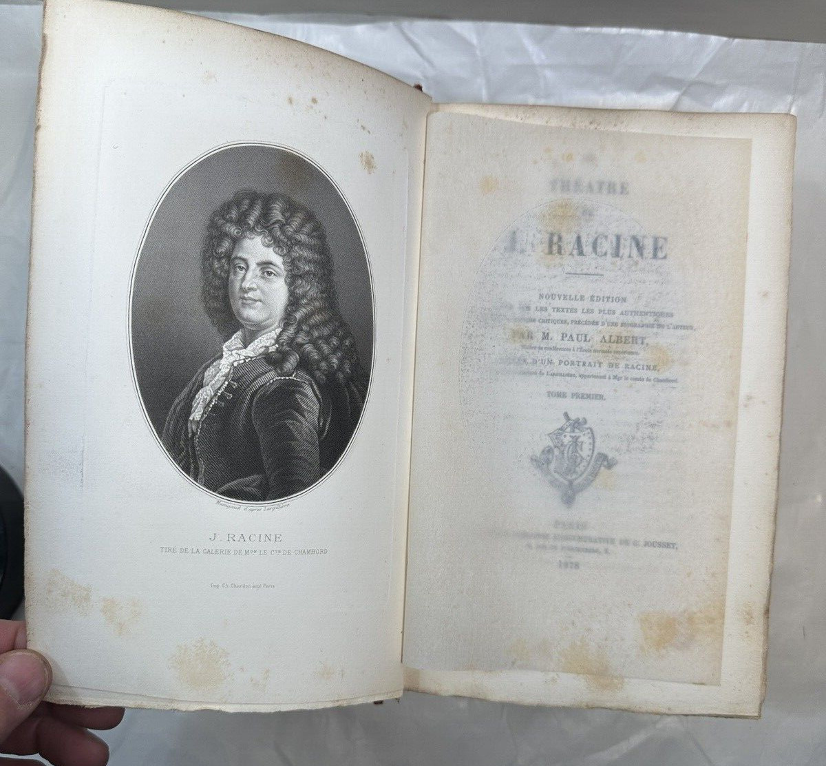 Théâtre de J. Racine:  Ornée d'un portrait de Racine - Complete in 2 Vols - 1878 - Image 2