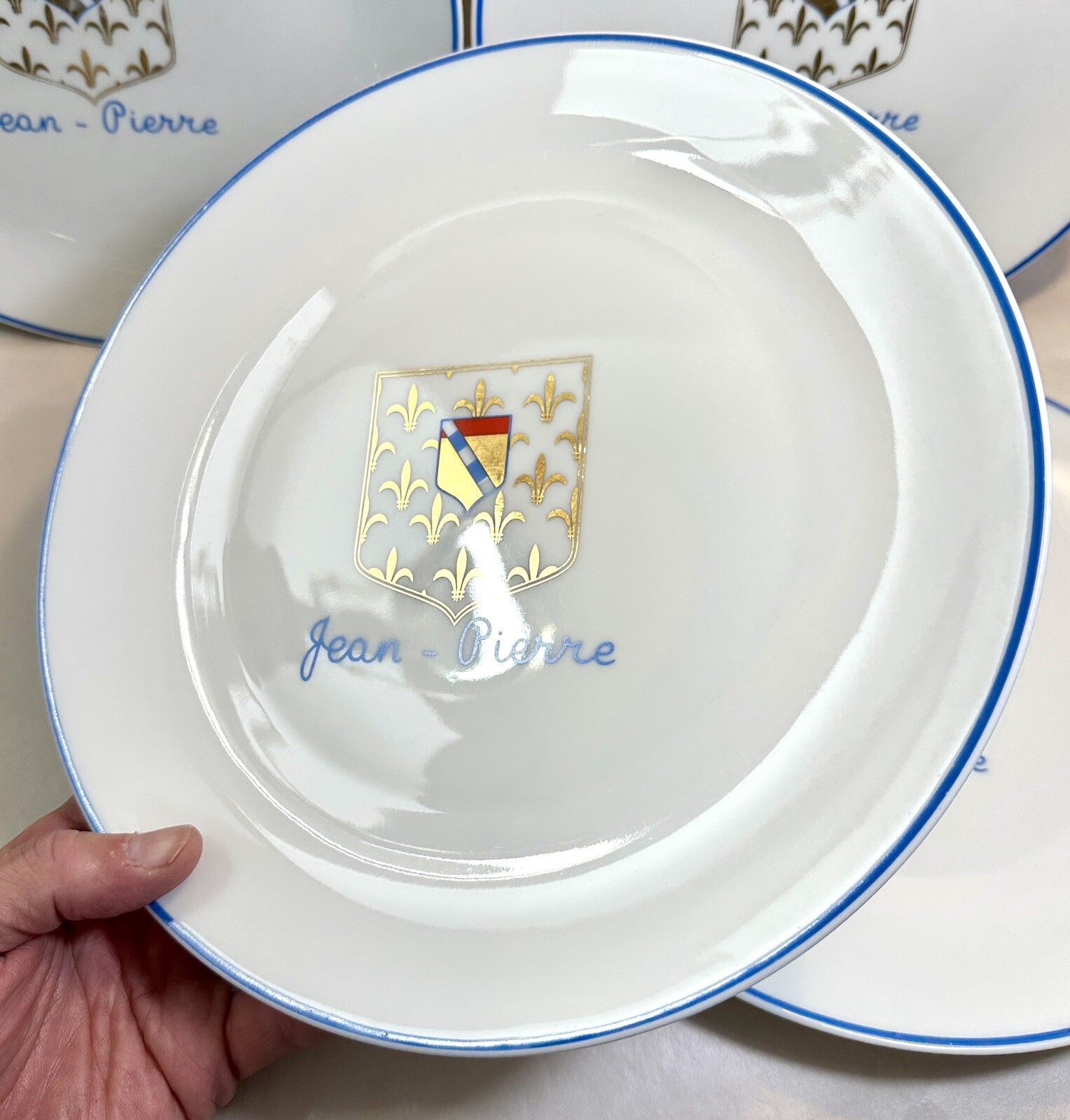 Set of 4 Porcelaine Lafarge Limoges France Jean-Pierre 10.5” Dinner Plates