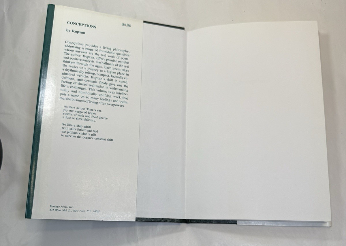 Conceptions - Kopzan - HC/DJ - Vantage Press, 1986 - First Edition - Image 1