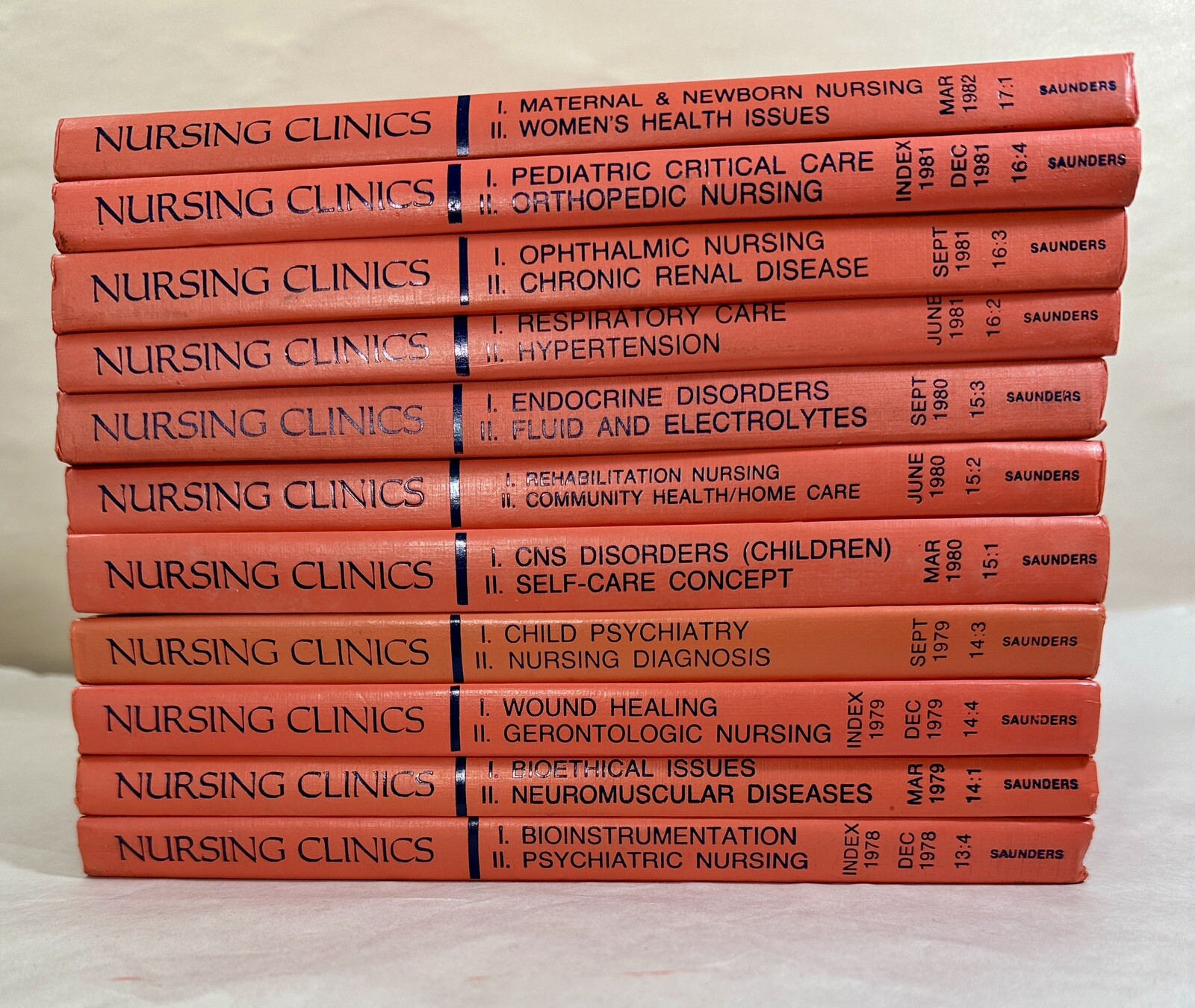 The Nursing Clinics of North America- 11 Volumes -- Excellent Condition