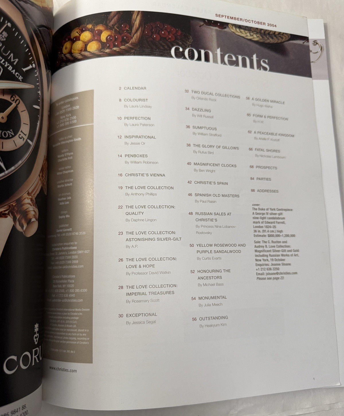 CHRISTIE'S Magazine Sept / Oct 2004 - The C Ruxton and Audrey B Love Collection - Image 1