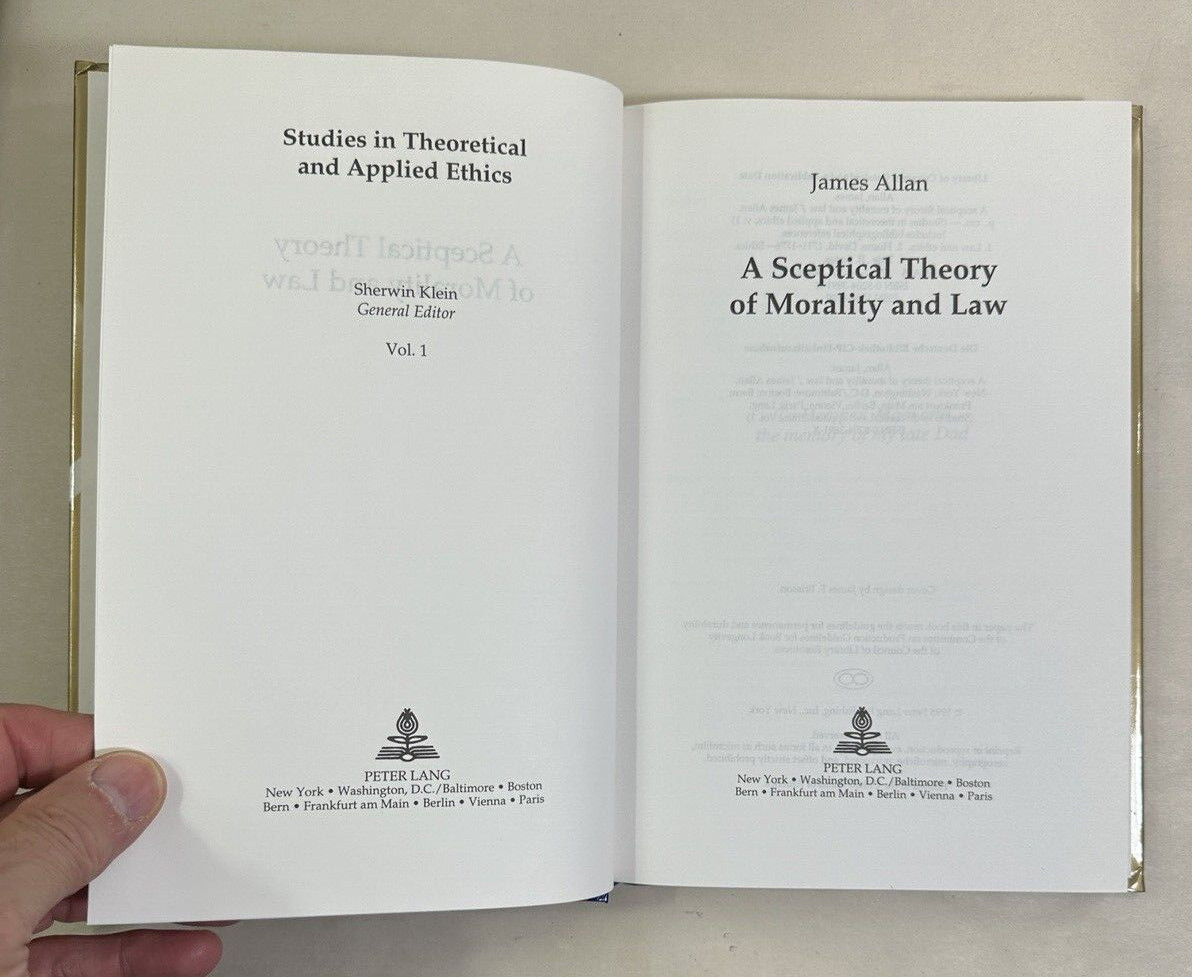 A Sceptical Theory of Morality and Law - James Allan - HC - Image 1