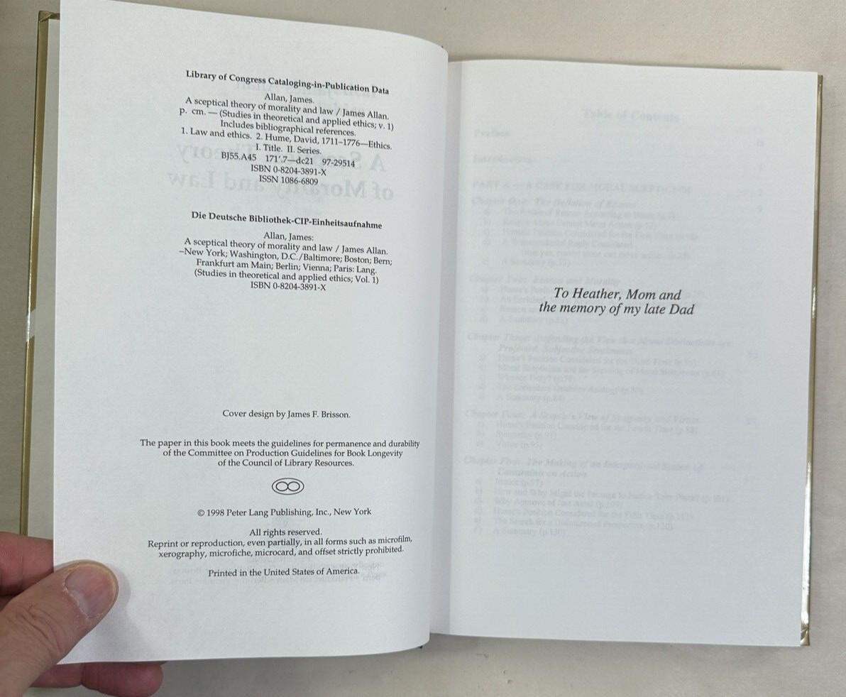 A Sceptical Theory of Morality and Law - James Allan - HC - Image 2