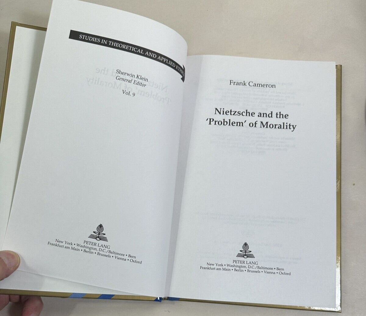 Nietzsche and the ‘Problem’ of Morality - Frank Cameron - HC - UNREAD COPY - Image 1