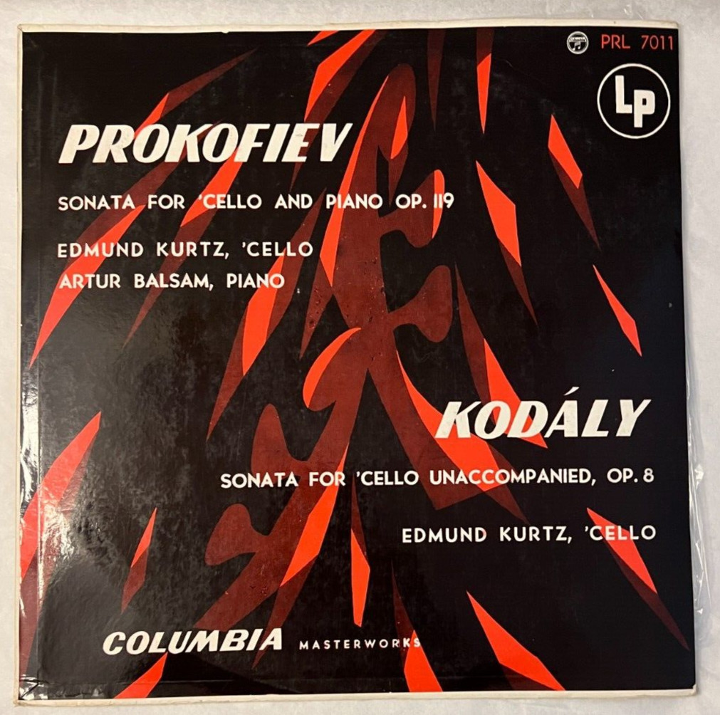 EDMUND KURTZ cello - PROKOFIEV & KODALY Sonatas w/ Balsam - COLUMBIA PRL 7011 - Image 1