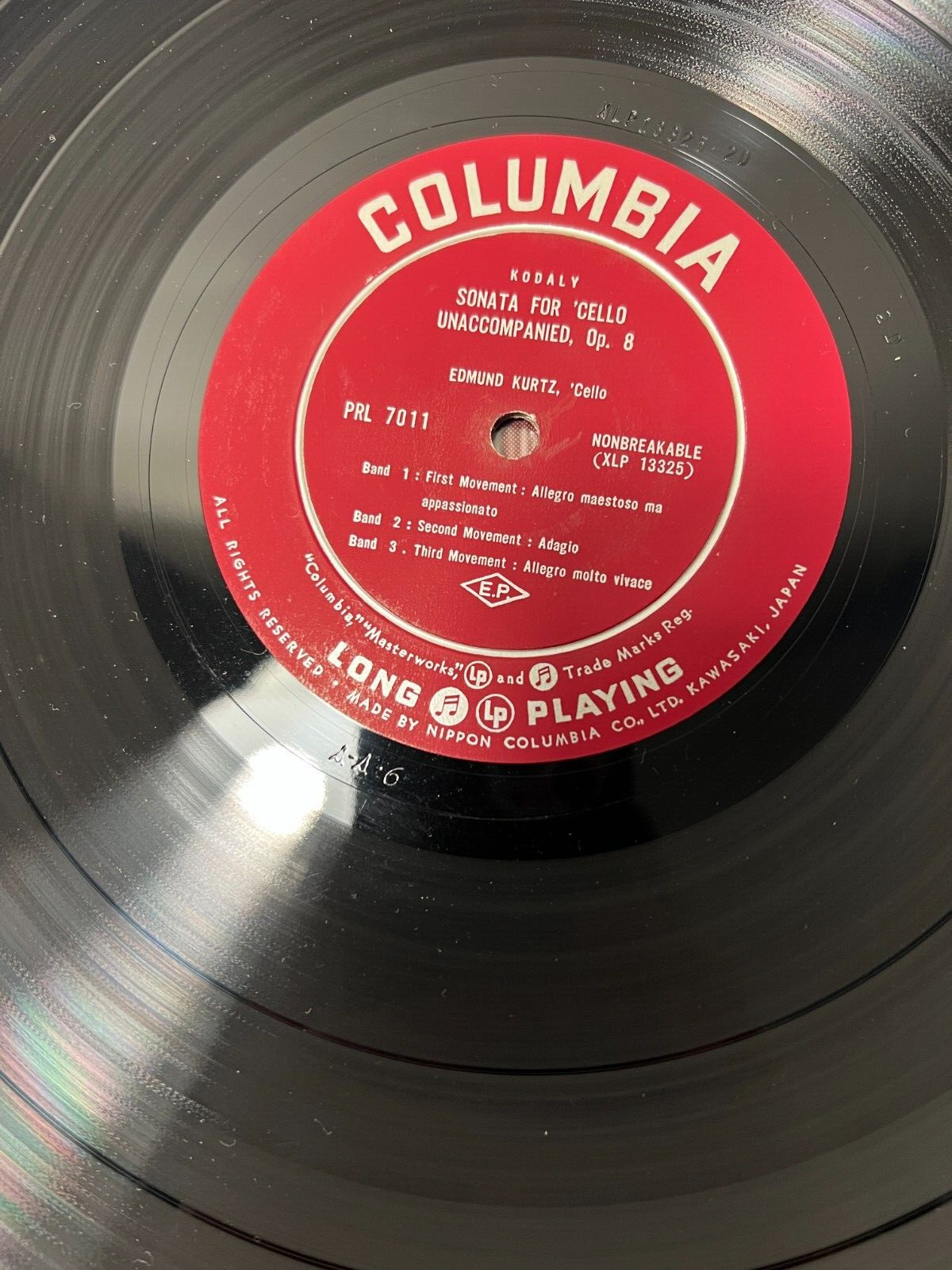 EDMUND KURTZ cello - PROKOFIEV & KODALY Sonatas w/ Balsam - COLUMBIA PRL 7011 - Image 5