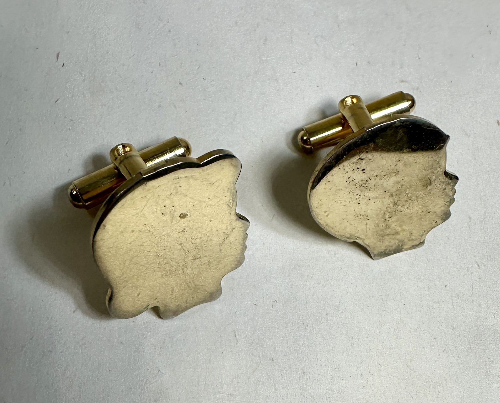 Vintage Men Cufflinks - Boy and Girl Profile -- 1960s - Image 5