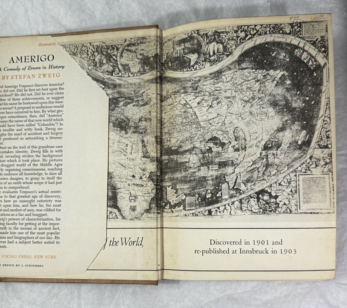 Stefan Zweig AMERIGO A Comedy of Errors in History 1st Edition 1st Printing 1942 - Image 1