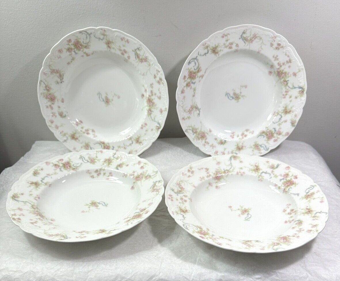 Four (4) Haviland 9" Soup / Salad Serving Bowls - Schleiger 57-8 Blank 207