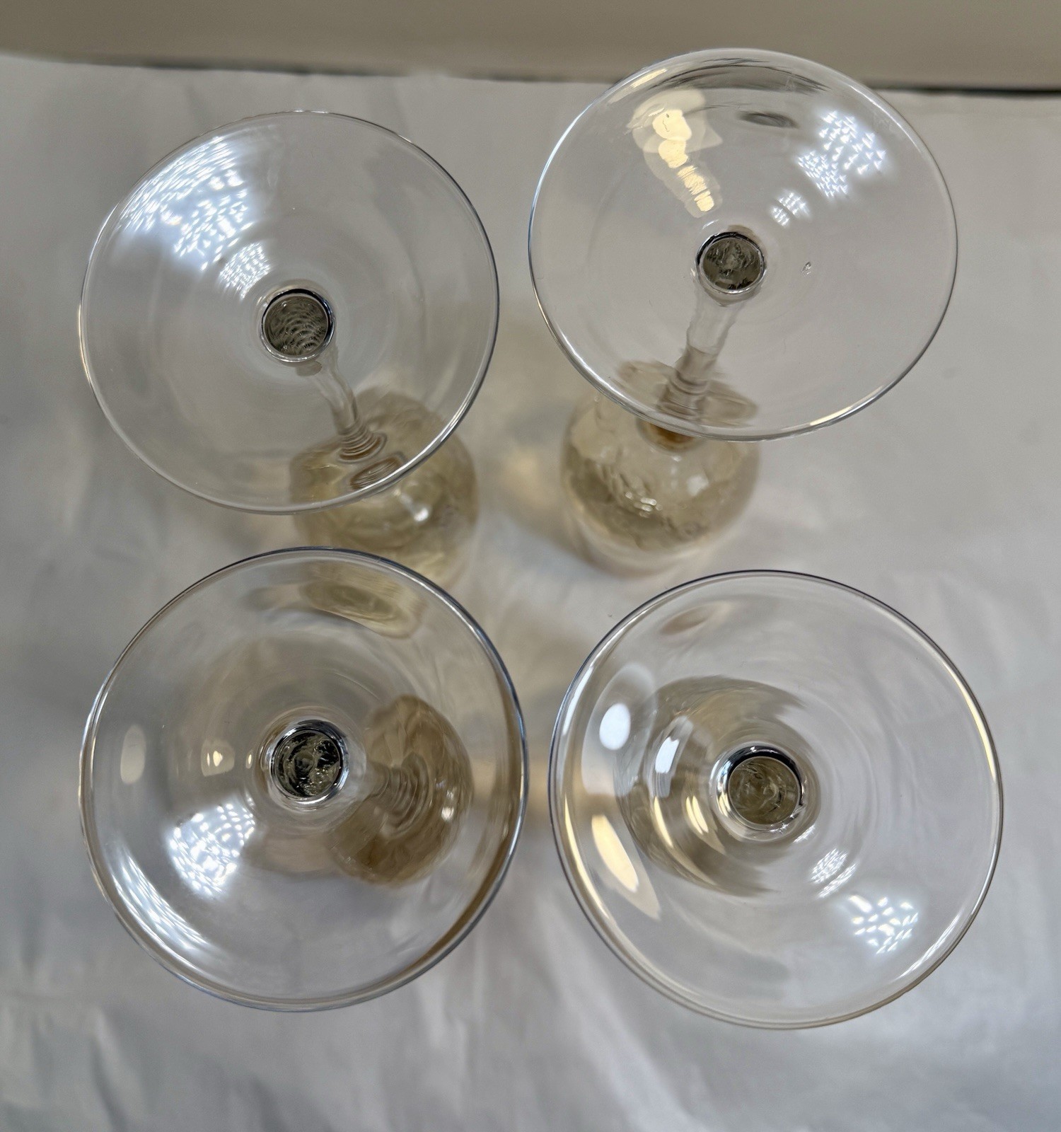 Set of 4 (Four) Pier 1 Amber Crackle Flutes Champagne Stems/Glasses - NOS - Image 2