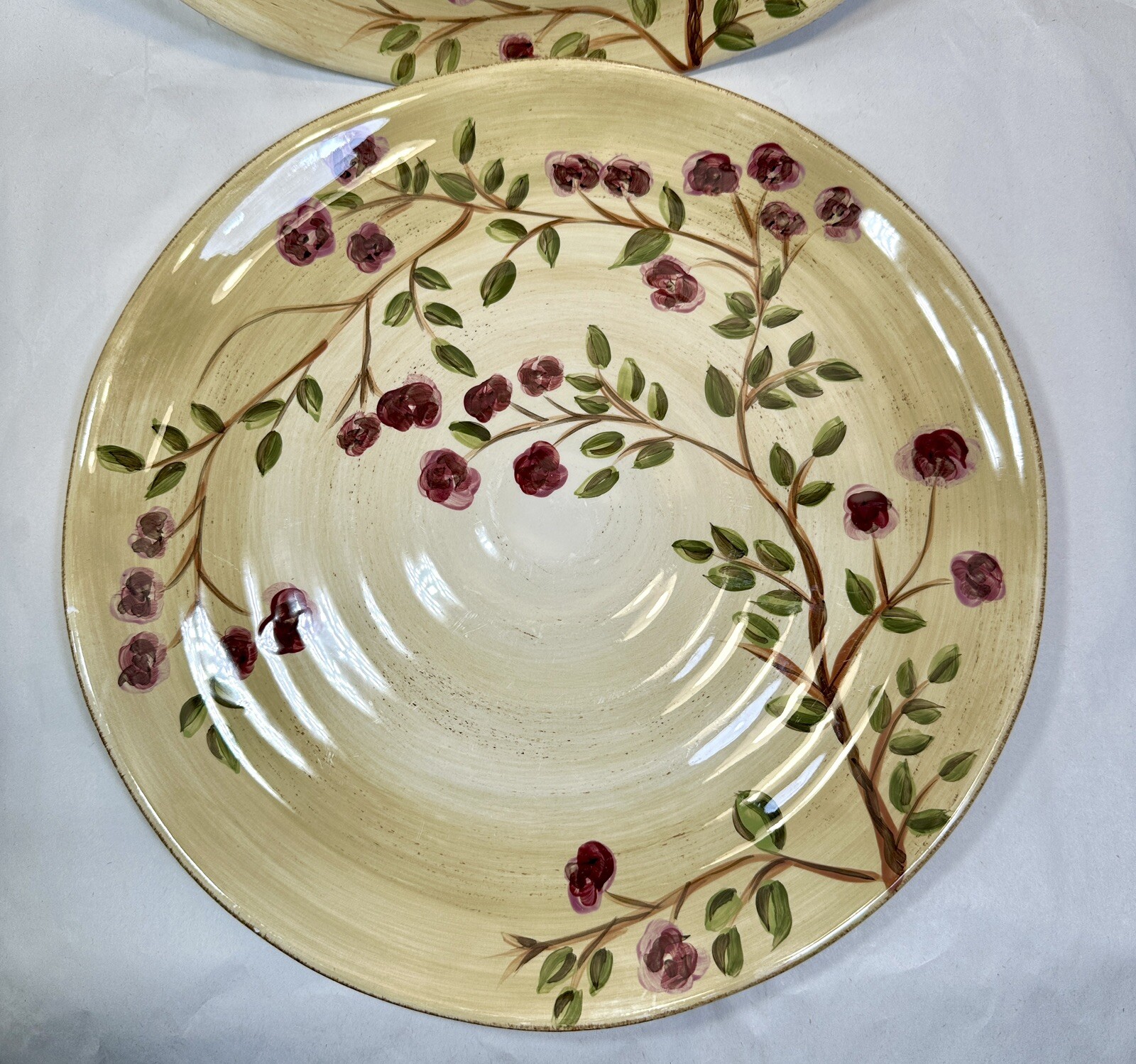 Set of 2 Table Tops Unlimited Hand Painted Peacock Collection Dinner Plates  11" - Image 3