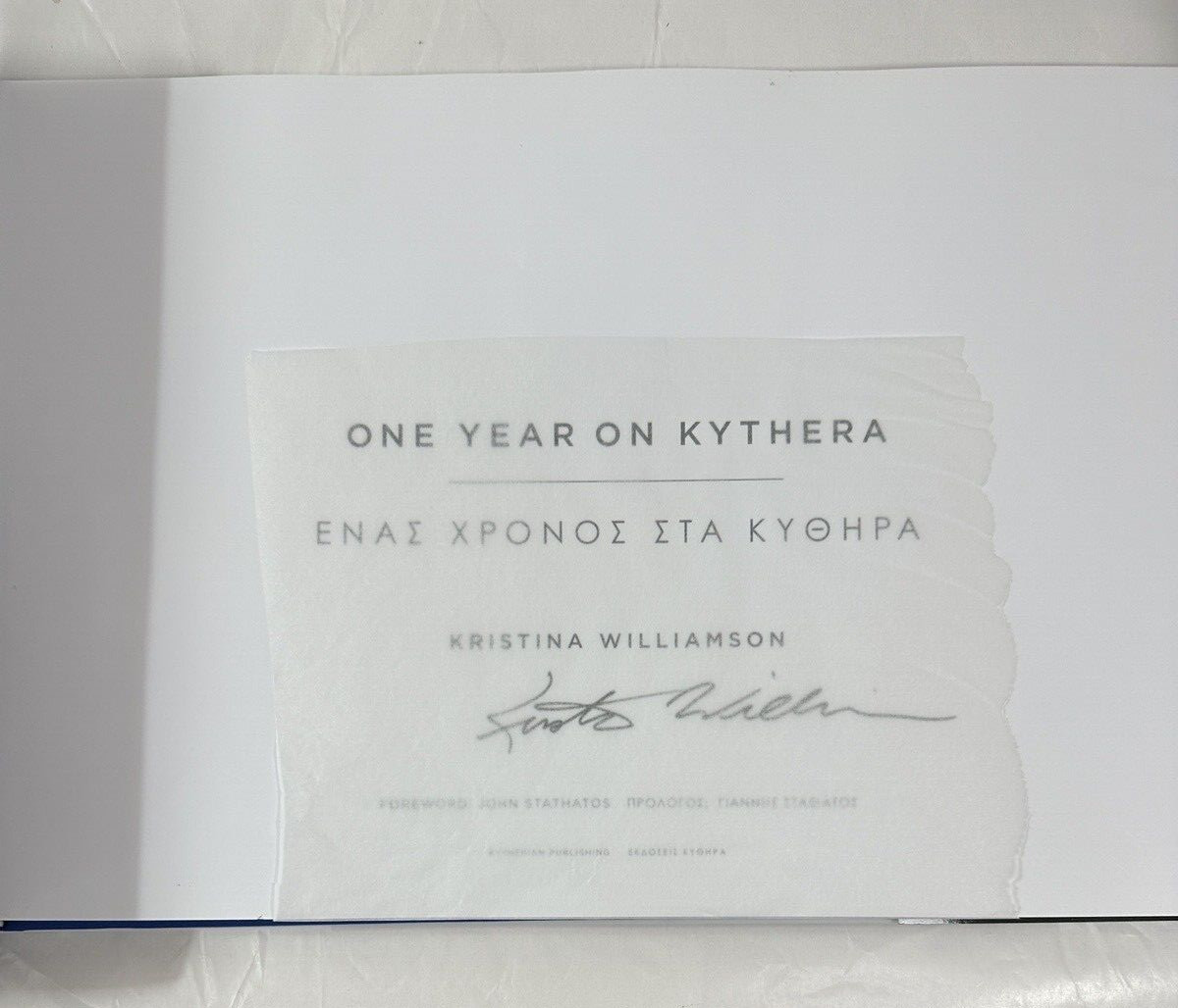 One Year on Kythera - Kristina Williamson - Signed by the Author - HC/DJ, 2013 - Image 1