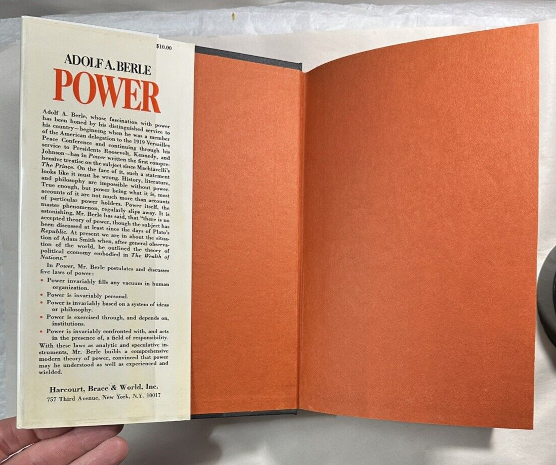 Adolf Augustus Berle - POWER - 1969 HC DJ - First Edition 1st Printing - Image 1