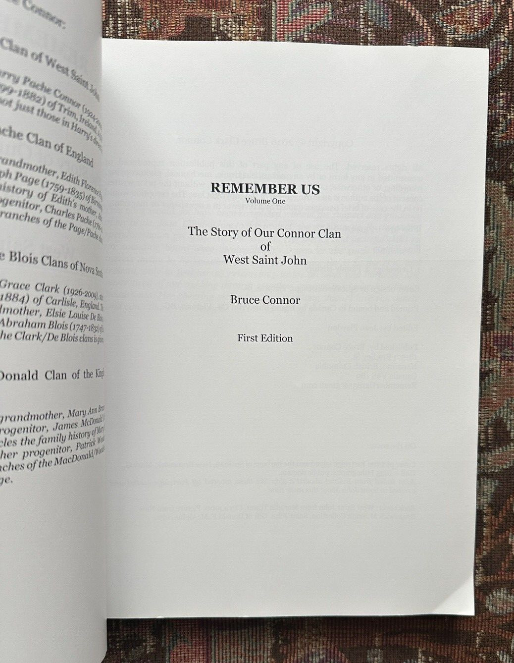 Remember Us: The Story of Our Connor Clan Of West St. John - Volume One - Image 1