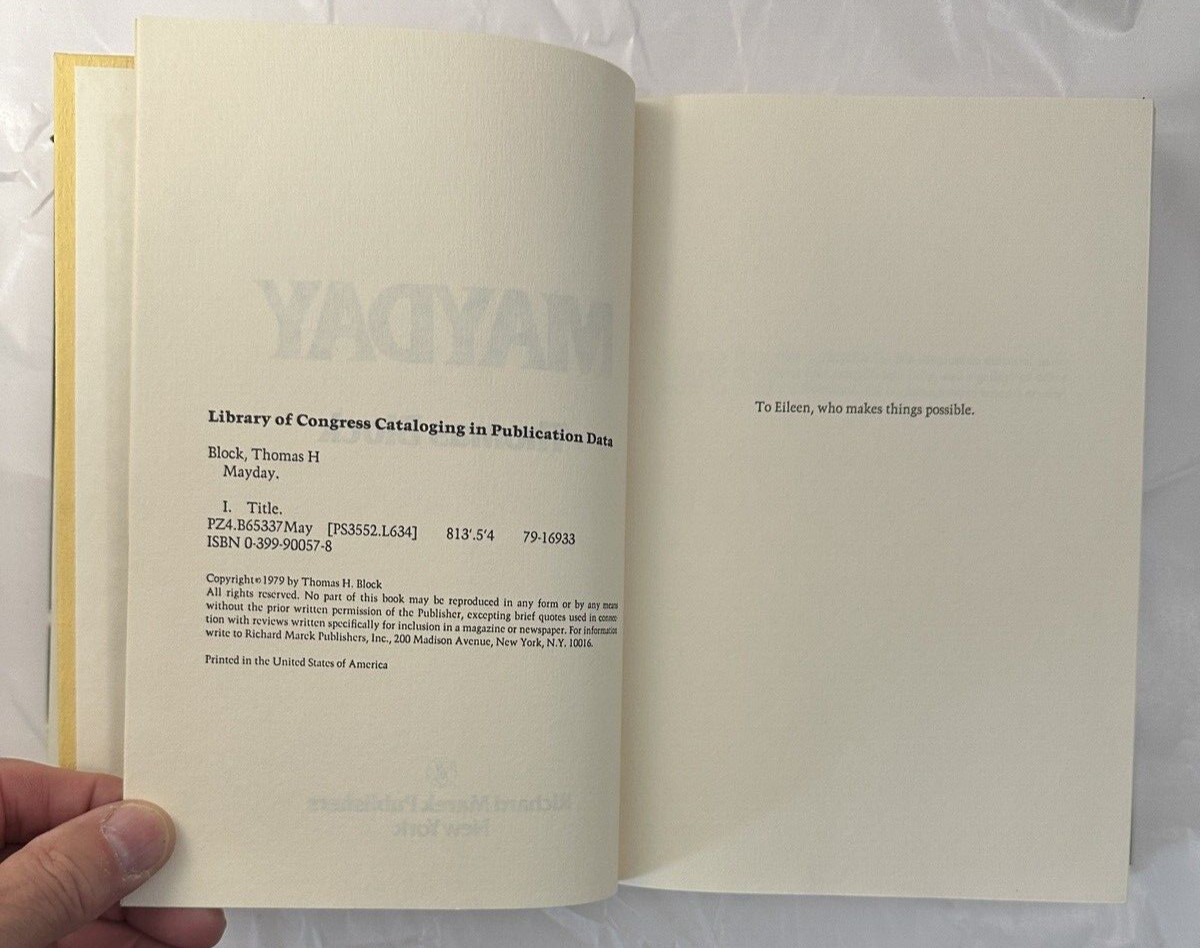 Mayday by Thomas Block -  1st/1st HB, Unclipped DJ - Marek Publishers, 1979 - Image 2