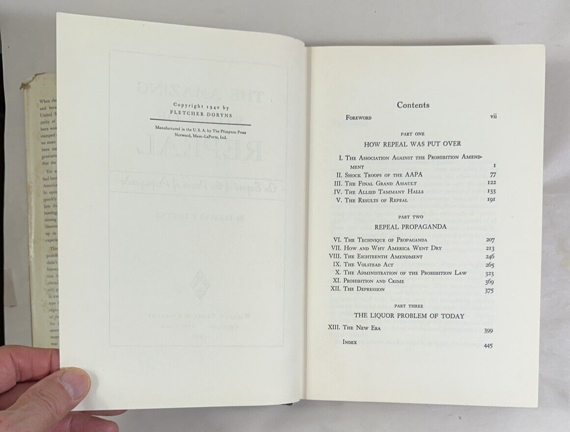The Amazing Story of Repeal by Fletcher Dobyns Willett Clark & Company 1940 - Image 4