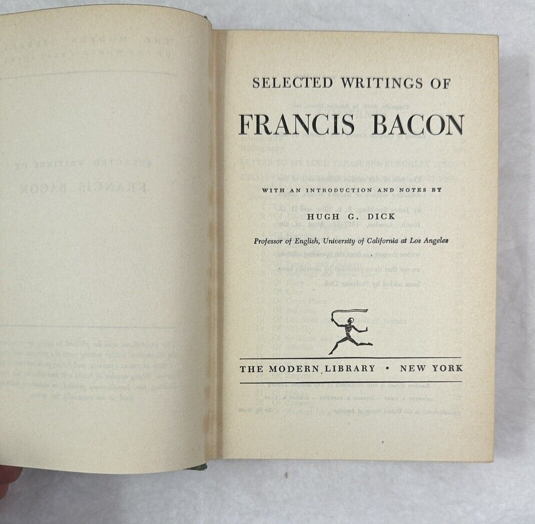 Francis Bacon Selected Writings Complete Essays - A Modern Library Book #256 - Image 2