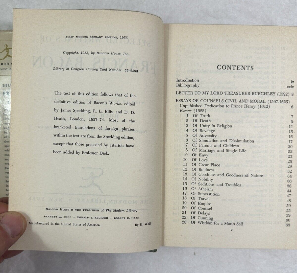 Francis Bacon Selected Writings Complete Essays - A Modern Library Book #256 - Image 3